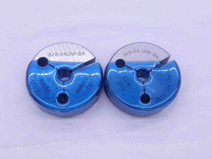 3/8 24 UNF 2A THREAD RING GAGES .375 .3750 GO NO GO P.D.'S = .3468 & .3430 CHECK - CH1317BU