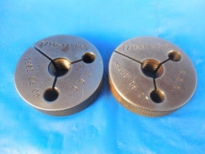 7/16 14 NC 5 THREAD RING GAGES .4375 GO NO GO P.D.'S = .3961 & .3935 TOOLING