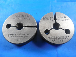 5/16 32 NS 3 THREAD RING GAGES .3125 GO NO GO PDS = .2922 & .2898 INSPECTION