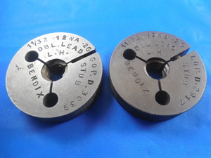 11/32 12 NA 2G DOUBLE LEAD STUB LEFT HAND THREAD RING GAGES .34375 .3039 & .2917