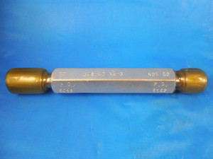 5/8 40 NS 3 THREAD PLUG GAGE .625 GO NO GO P.D.'S = .6088 & .6142 INSPECTION