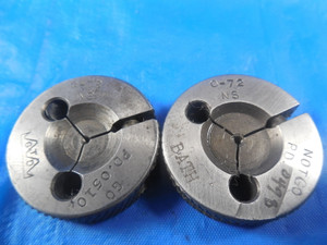 0 72 NS  THREAD RING GAGES #0 .060 GO NO GO P.D.'S = .0510 & .0498 INSPECTION
