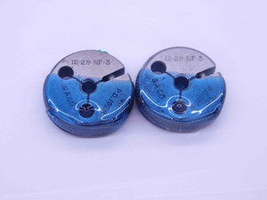 12 28 NF 3 THREAD RING GAGES #12 .216 GO NO GO P.D.'S = .1928 & .1906 UNF-3 - NG0068BU