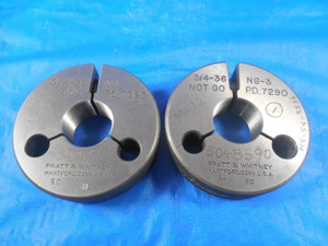 3/4 36 NS 3 THREAD RING GAGES .75 GO NO GO P.D.'S = .7320 & .7290 INSPECTION