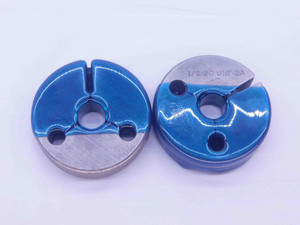 1/2 20 UNF 2A THREAD RING GAGES .5 .50 .500 GO NO GO P.D.'S = .4662 & .4619 - NG0078BU