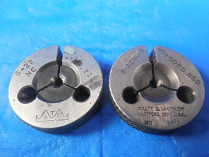 6 32 NC 3 THREAD RING GAGES #6 .138 GO NO GO P.D.'S = .1169 & .1158 INSPECTION