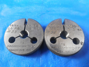 15/64 40 NS 2 THREAD RING GAGES .234375 GO NO GO P.D.'S = .2180 & .2154 QUALITY