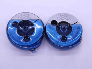 8 32 UNC 2A THREAD RING GAGES #8 .164 .1640 GO NO GO P.D.'S = .1428 & .1399 - NG0281BU