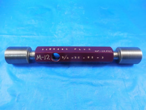 3/4 36 NS 3 SET THREAD PLUG GAGE .75 GO NO GO P.D.'S = .7320 & .7290 QUALITY