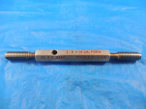 3/8 18 AM FORM SET THREAD PLUG GAGE .375 GO NO GO P.D.'S = .3380 & .3360 3/8-18