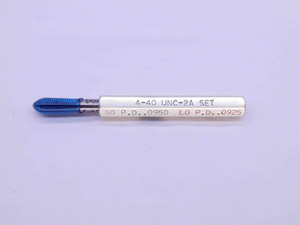 4 40 UNC 2A SET THREAD PLUG GAGE #4 .112 .1120 GO ONLY P.D. = .0950 INSPECTION - NG0489BU