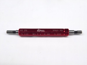 NEW M3.5 X 0.6 6H METRIC THREAD PLUG GAGE 3.5 .6 GO NO GO P.D.'S = 3.110 & 3.222