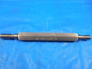 1/4 24 NS 3 THREAD PLUG GAGE .250 GO NO GO PD'S = .2229 & .2253 JOHN BATH CO.