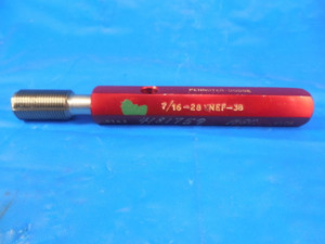 7/16 28 UNEF 3B THREAD PLUG GAGE .4375 GO ONLY P.D.= .4143 INSPECTION