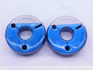 1" 20 UNEF 2A VERMONT THREAD RING GAGES 1.0 1.00 GO NO GO P.D.'S = .9661 & .9616 - NG0864BU