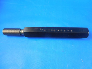 3/8 32 NEF 3 THREAD PLUG GAGE .375 GO ONLY P.D. = .3547 INSPECTION 3/8-32 2B OR 3B
