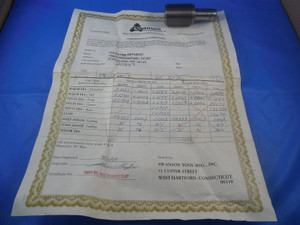 1 1/8 12 NF 3 CERTIFIED SET THREAD PLUG GAGE 1.125 GO ONLY P.D. = 1.0709 TOOLS