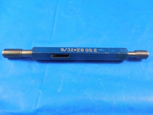 9/32 28 SS 2 THREAD PLUG GAGE .28125 GO NO GO P.D.'S = .2534 & .2564 INSPECTION