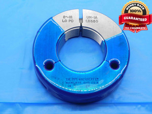 2" 12 UN 1A THREAD RING GAGE 2.0 2.00 2.000 2.0000 NO GO ONLY P.D. = 1.9350 - NG1266BU