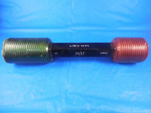 1 3/4 8 UN SPECIAL SET THREAD PLUG GAGE 1.750 GO NO GO P.D.'S= 1.6628 & 1.6553