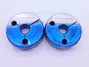 5/8 32 UNF 2A THREAD RING GAGES .625 .6250 GO NO GO P.D.'S = .6036 & .6000 CHECK - CH2297BURL