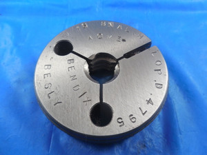 9/16 8 NA LEFT HAND ACME THREAD RING GAGE .5625 NO GO ONLY P.D. = .4795 L.H.