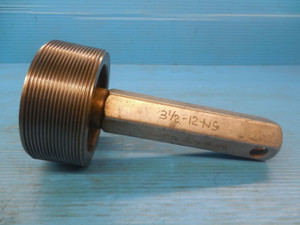 3 1/2 12 NS THREAD PLUG GAGE 3.5 GO ONLY P.D. = 3.4459 QUALITY INSPECTION TOOLS