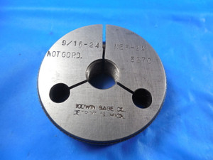 9/16 24 NEF 2A SPECIAL THREAD RING GAGE .5625 NO GO ONLY P.D. = .5270 QUALITY