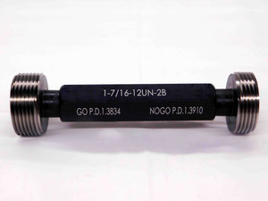 NEW 1 7/16 12 UN 2B THREAD PLUG GAGE 1.4375 GO NO GO P.D.'S = 1.3834 & 1.3910