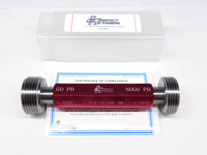 NEW 1 3/8 12 UNF 3B THREAD PLUG GAGE 1.375 GO NO GO P.D.'S = 1.3209 & 1.3270