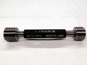 NEW 1 1/16 8 UN 2B THREAD PLUG GAGE 1.0625 GO NO GO P.D.'S = .9813 & .9902 UN-2B
