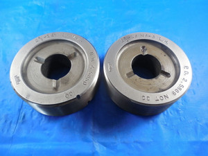 2 5/8 16 NS 3 LEFT HAND THREAD PLUG GAGES 2.625 GO NO GO PD'S = 2.5850 & 2.5889