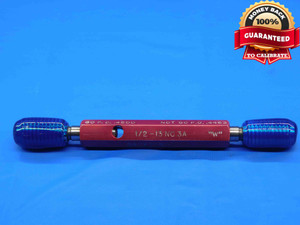 1/2 13 UNC 3A SET THREAD PLUG GAGE .5 .50 .500 GO NO GO P.D.'S = .4500 & .4463 - NG2165YP