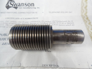 CERTIFIED 1 1/16 12 N 3 SET THREAD PLUG GAGE 1.0625 GO ONLY P.D. = 1.0084 TOOL