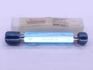 3/4 16 UNF 2B VERMONT THREAD PLUG GAGE .75 .750 GO NO GO P.D.'S = .7094 & .7159 - NG2275YP