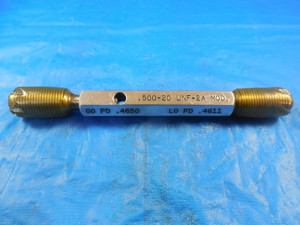 1/2 20 UNF 2A MOD BEFORE PLATE SET THREAD PLUG GAGE .5 GO NO GO PDS .4650 .4611