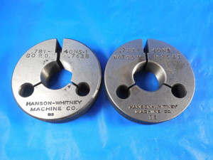 .781 40 NS 1 THREAD RING GAGES .7810 GO NO GO P.D.'S = .7638 & .7581 INSPECTION