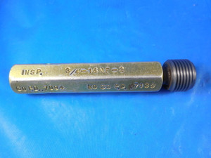 3/4 16 NF 2 THREAD PLUG GAGE .75 NO GO ONLY P.D. = .7139 QUALITY INSPECTION TOOL
