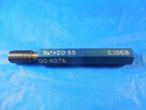 7/16 20 SS SPECIAL THREAD PLUG GAGE .4375 GO ONLY P.D. = .4076 INSPECTION