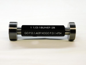 NEW 1 1/2 18 UNEF 2B THREAD PLUG GAGE 1.5 GO NO GO P.D.'S = 1.4639 & 1.4704 TOOL
