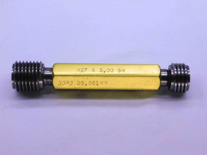M27 X 3 6H METRIC THREAD PLUG GAGE 27 3.0 GO NO GO P.D.'S = 25.051 & 25.316 - NG2735SL