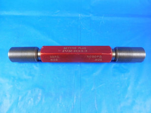 27/32 24 NS 2 SET THREAD PLUG GAGE .84375 GO NO GO P.D.'S= .8166 & .8125 SETTING