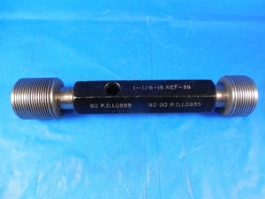 1 1/8 18 NEF 3B THREAD PLUG GAGE 1.125 GO NO GO P.D.'S = 1.0889 & 1.0935 TOOLS 1 1/8 18 NEF 3B THREAD PLUG GAGE 1.125 GO NO GO P.D.'S = 1.0889 & 1.0935 TOOLS