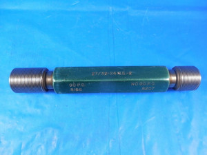 27/32 24 NS 2 THREAD PLUG GAGE .84375 GO NO GO P.D.S = .8166 & .8207 INSPECTION