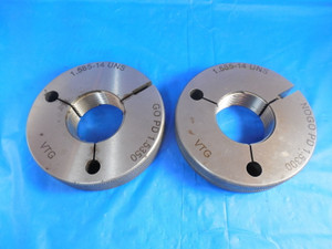 1.585 14 UNS VERMONT THREAD RING GAGES 1 9/16 OVERSIZE GO NO GO 1.5350 & 1.5300