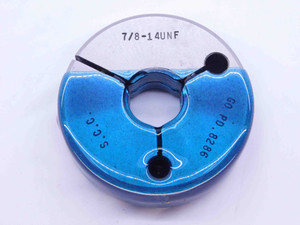 7/8 14 UNF THREAD RING GAGE .875 .8750 GO ONLY P.D. = .8286 3A INSPECTION CHECK - 78143ARGO1