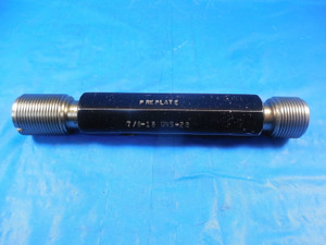 7/8 18 UNS 2B PREPLATE THREAD PLUG GAGE .875 GO NO GO P.D.'S = .8401 & .8457 B/P