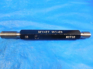 3/8 27 UNS 2B THREAD PLUG GAGE .375 GO NO GO P.D.'S= .3509 & .3556 3/8-27 UNS-2B