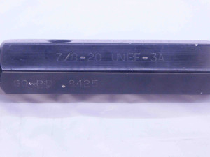 7/8 20 UNEF 3A SET THREAD PLUG GAGE .875 .8750 GO NO GO P.D.'S = .8425 & .8392 - NG3088SL