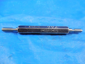 8 32 UNC SPECIAL THREAD PLUG GAGE #8 .164 GO NO GO P.D.'S = .1456 & .1489 8-32